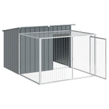 Dog House with Run Anthracite 153x194x110 cm Galvanised Steel 3214222