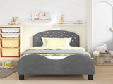 Children's Bed Frame with Headboard Dark Grey 90 x 200 cm 42011128