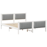 Bed frame White and light grey 160 x 200 cm Solid pine wood 3394312