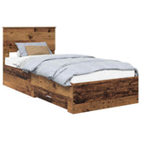 Bed Frame with Headboard Old Wood 90 x 200 cm Engineered Wood 3410947
