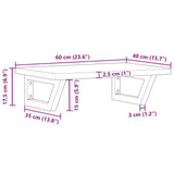 Basin Shelf Wall Mounted Steel and Solid Wood Oak 3302343