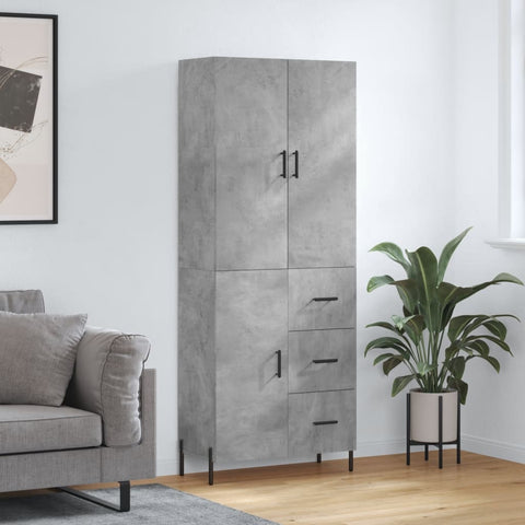 Highboard Concrete Grey 69.5x34x180 cm Engineered Wood 3195911
