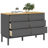 Chest of Drawers "FLORO" Grey Solid Wood Pine 374013