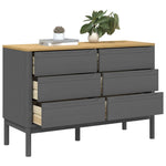 Chest of Drawers FLORO Grey Solid Wood Pine 374013