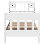 ZNTS Bed Frame without Mattress White 90x200 cm Solid Wood Pine 3323270