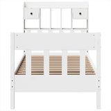 ZNTS Bed Frame without Mattress White 90x200 cm Solid Wood Pine 3323270