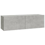 Wall TV Cabinets 2 pcs Concrete Grey 100x30x30 cm Engineered Wood 804548