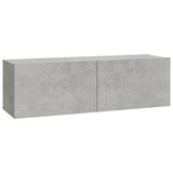 Wall TV Cabinets 2 pcs Concrete Grey 100x30x30 cm Engineered Wood 804548