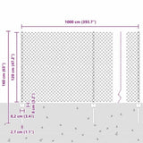 Fence and Post Grey 1.2 x 10 m Steel 3336261