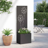 Garden Privacy Screen Black 50 x 32 x 150 cm Cold-rolled steel 876434