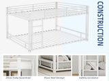 White metal bunk bed for both adults and children, with safety railing and ladder, mattress size W3987P434168