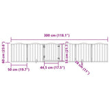 Dog Gate with Door Foldable 6 Panels White 300 cm Poplar Wood 352213