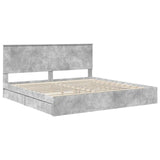 Storage Bed Concrete Grey 200 x 200 cm Engineered Wood 3411176