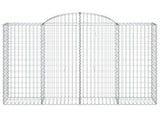 Arched Gabion Baskets 11 pcs 200x50x140/160 cm Galvanised Iron 3146371