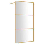 Walk-in Shower Wall with Clear ESG Glass Gold 100x195 cm 154939