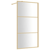 Walk-in Shower Wall with Clear ESG Glass Gold 100x195 cm 154939