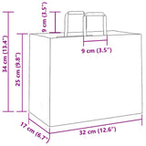 Paper Bags 250 pcs with Handles Brown 32x17x25 cm 4101817