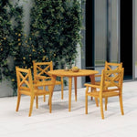 ZNTS Outdoor Dining Chairs 4 pcs Solid Wood Acacia 3098660