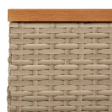Parasol Base Cover Beige 70x70x25 cm Poly Rattan and Acacia 365954