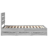 Bed Frame with Drawer Grey Sonoma 90 x 200 cm Engineer Wood 3411862