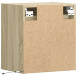 ZNTS Wall-mounted Bedside Cabinet with LED Lights Sonoma Oak 3307965