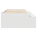 Storage Bed Frame White 100 x 200 cm Engineered wood 3335181