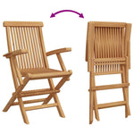 Garden Dining Set Folding 5 pcs Brown Solid Teak wood 3385970