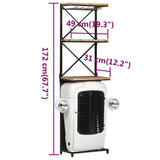 Tractor Wine Cabinet White 49x31x172 cm Rough Mango Wood 320487