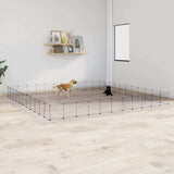 44-Panel Pet Cage with Door Black 35x35 cm Steel 3114022