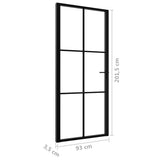 Interior Door ESG Glass and Aluminium 93x201.5 cm Black 151204