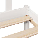 ZNTS Bookcase Bed without Mattress White 150x200 cm King Size Solid Wood Pine 3321777