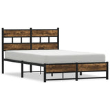 Metal Bed Frame without Mattress Smoked Oak 120x190 cm Small Double 4017215
