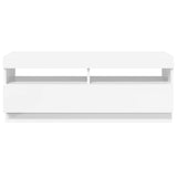 TV Cabinet with LED Lights High Gloss White 100x35x40 cm 804460