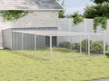 Dog House with Run Anthracite 197x396x110 cm Galvanised Steel 3214225
