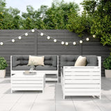 5 Piece Garden Sofa Set White Solid Wood Pine 3250813