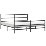 Metal Bed Frame without Mattress with Footboard Black 183x213cm 355388