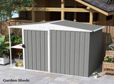 Set of 12 Corrugated Steel Roof Sheet Panels - Light Grey T3398P377582