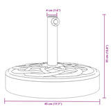 ZNTS Parasol Base for Ø38 / 48 mm Poles 25 kg Round 4007978