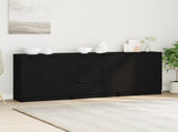 Sideboard 3 pcs Black Oak 180 x 30 x 70 cm Engineered Wood 3332514