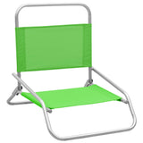 Folding Beach Chairs 2 pcs Green Fabric 310370