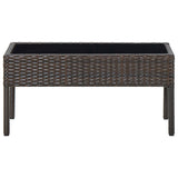 Garden Table Brown 75x40x37 cm Poly Rattan 45903