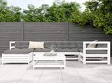 7 Piece Garden Sofa Set White Solid Wood Pine 3250909