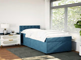 Box Spring Bed with Mattress Dark Blue 100x200 cm Velvet 3286250
