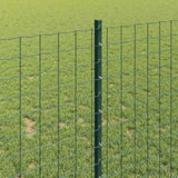 Fence Posts Height Adjustable Manual 44 pcs Green 140 cm Steel 3335919