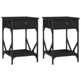 ZNTS Bedside Cabinets 2 pcs Black 40x42x60 cm Engineered Wood 826336