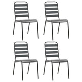 Dining Set Dark grey Steel with e-coated and powder-coated finish 3074475