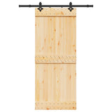 Sliding Door with Hardware Set 85x210 cm Solid Wood Pine 3332678