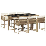 Garden Dining Set Beige, Black, Cream White 3211450