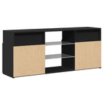 TV Cabinet with LED Lights Black 120x30x50 cm 804302