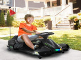 12V Kids Electric Go Kart with Music, LED Lights, Slow Start, Black T3398P378951